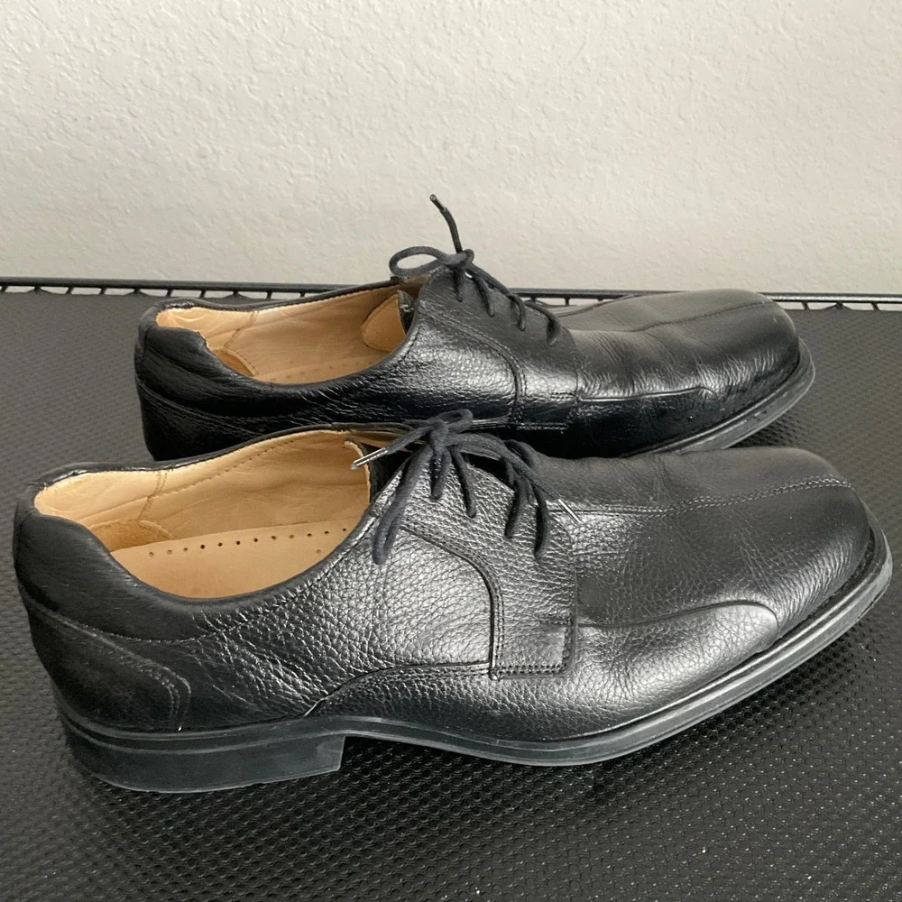 Belvedere Studio Bay Bridge Mens Black Leather Bicycle Toe Dress Shoes 13D